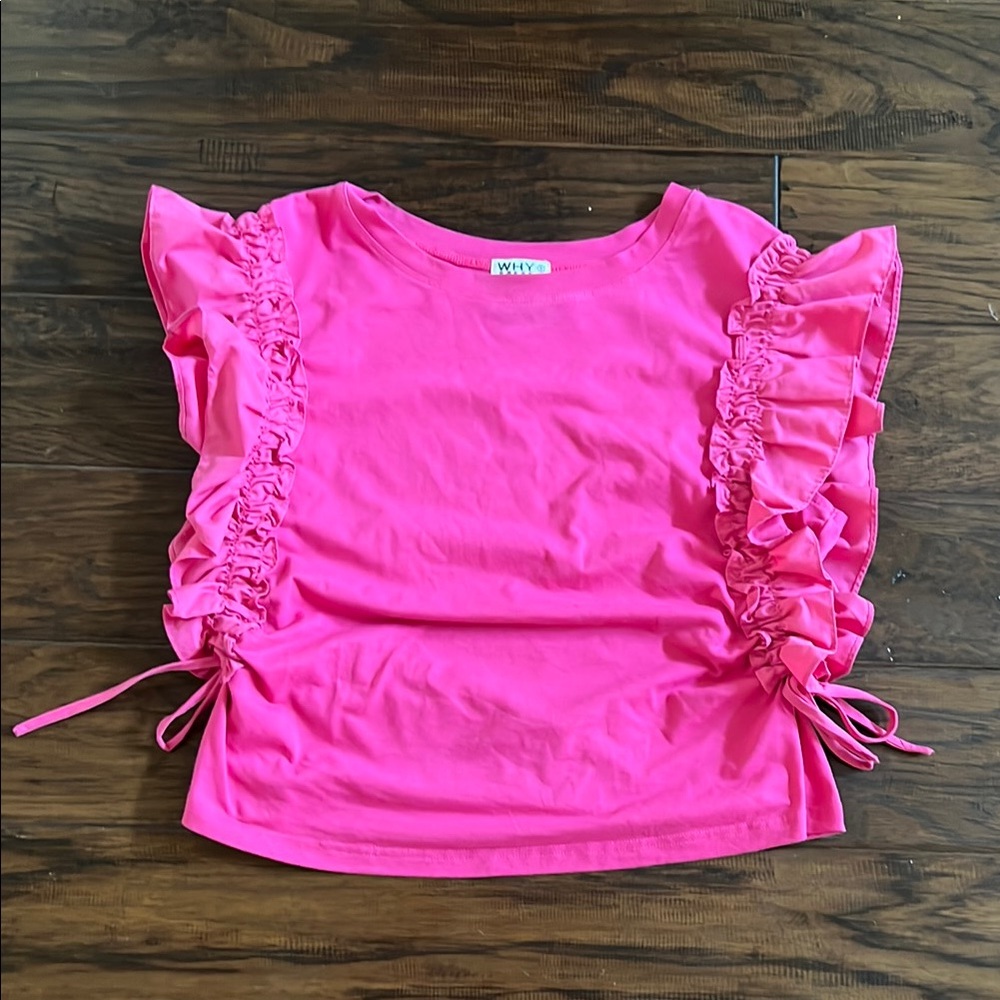 Pink Ruffle Sleeve Top